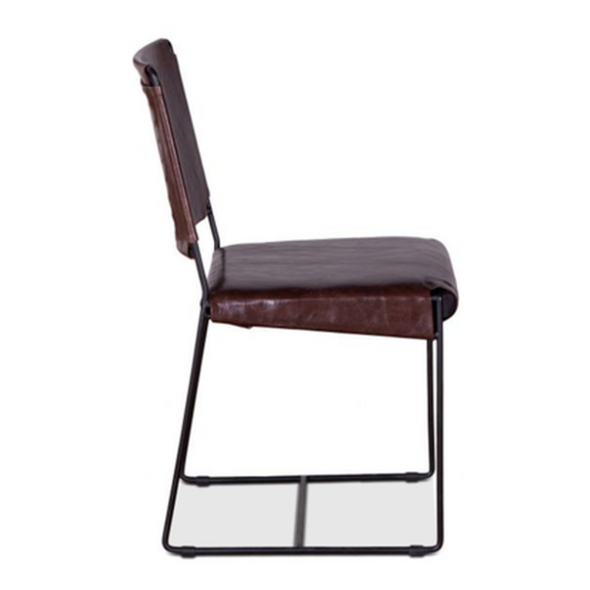 New York Iron and Chocolate Leather Dining Chair