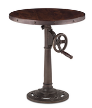 Industrial Loft 24" Adjustable Side Table Walnut