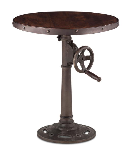 Industrial Loft 24" Adjustable Side Table Walnut