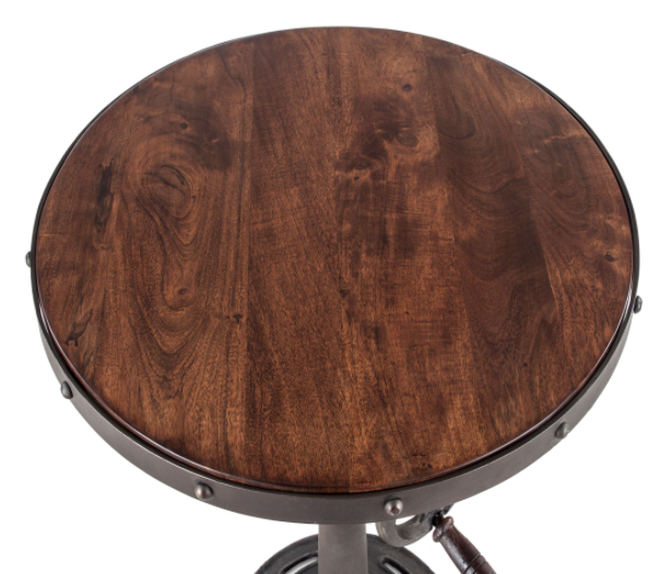 Industrial Loft 24" Adjustable Side Table Walnut