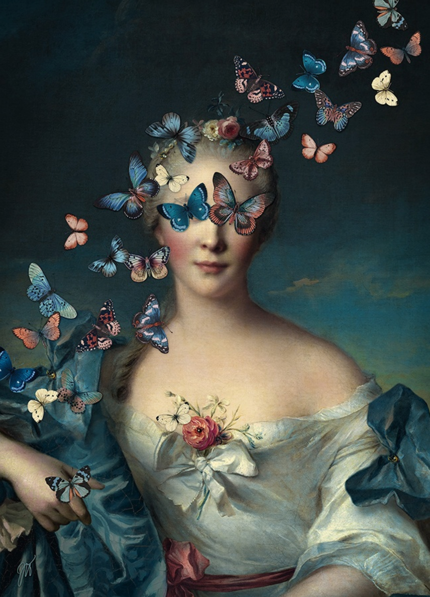 Mademoiselle Butterfly Artwork by Jackie Von Tobel 