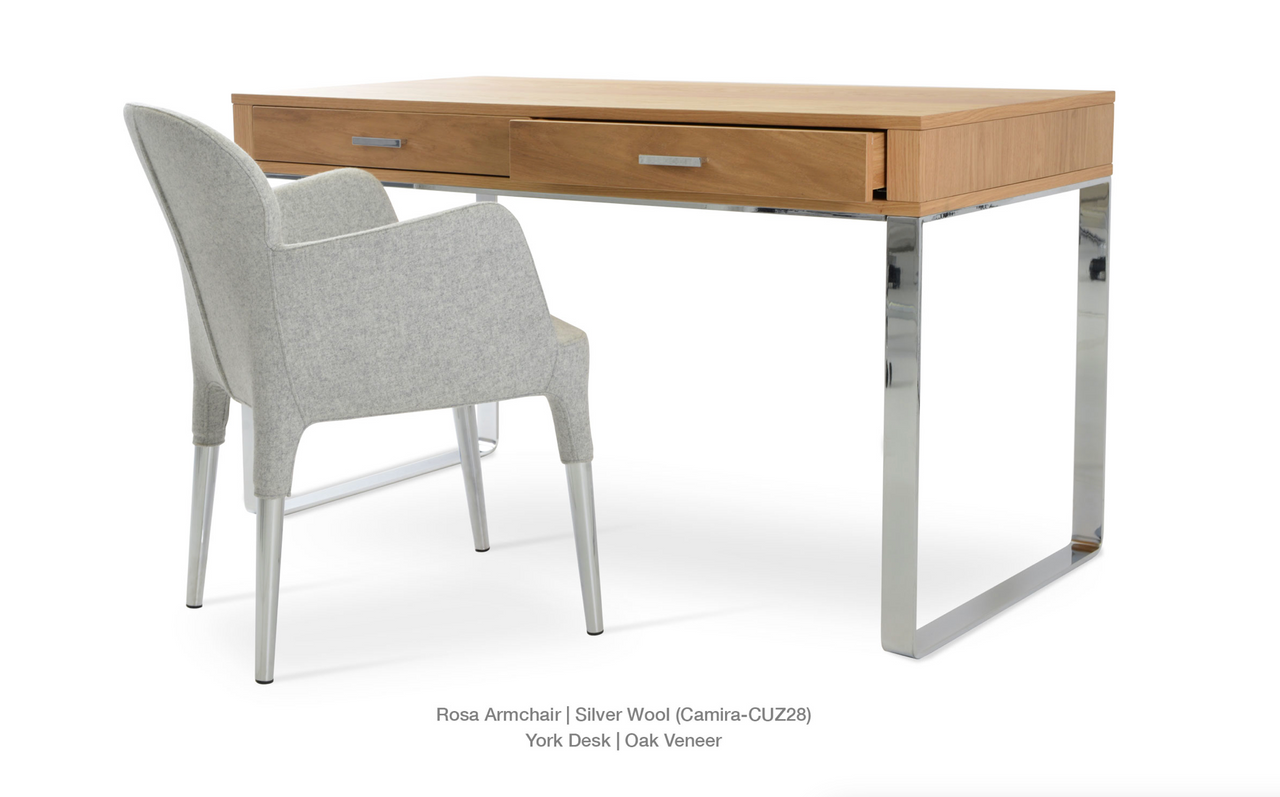York Desk - Oak Veneer