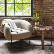 Sepli White Boucle Accent Chair by Urbia