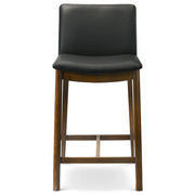 Shannon Mid-Century Modern Black Vegan Leather Counter Stool
