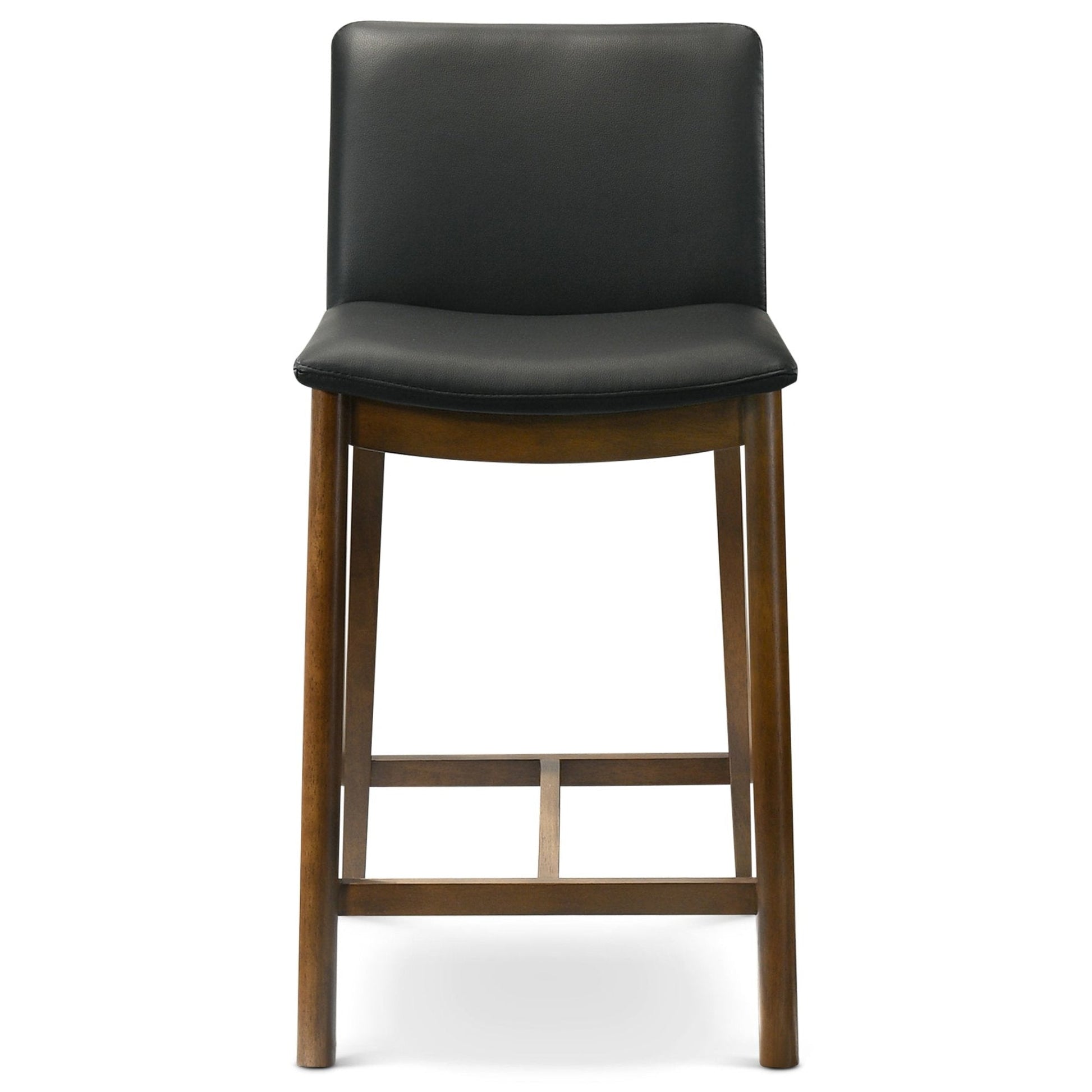 Shannon Mid-Century Modern Black Vegan Leather Counter Stool