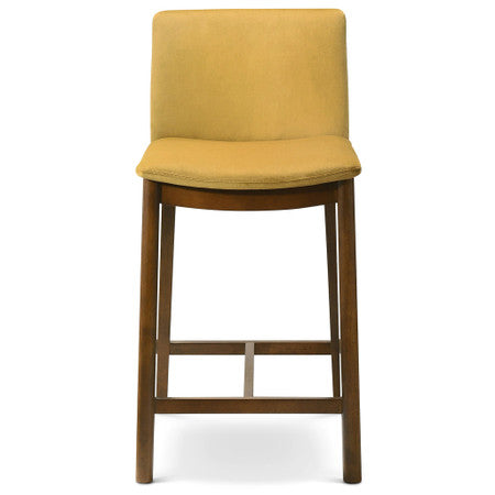 Shannon Counter Chair In Dark Yellow Velvet - 16.93"