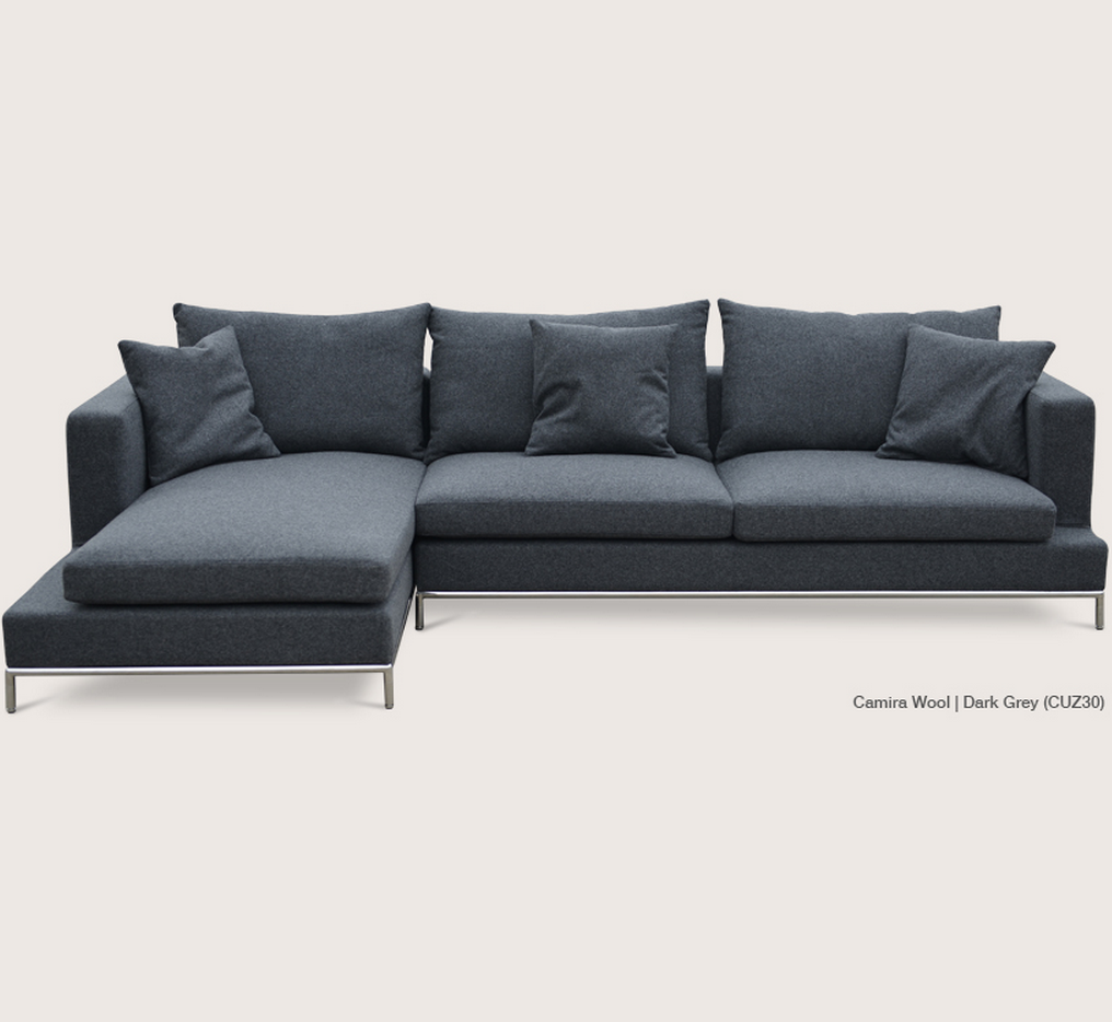 Soho Concept Simena Sectional Sofa  DARK GREY WOOL