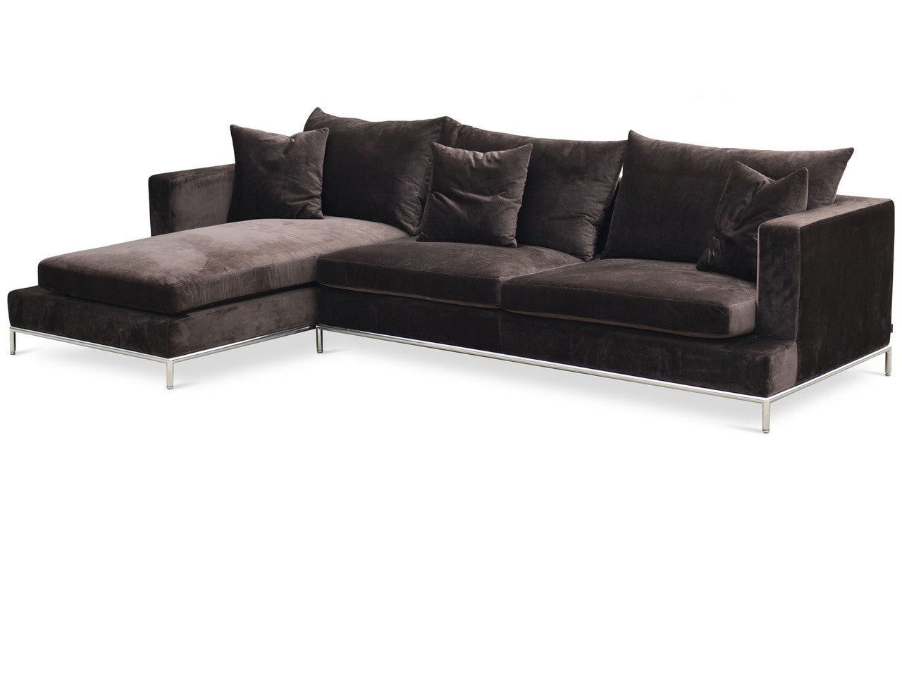 Soho Concept Simena Sectional Sofa  VELVET ESPRESSO
