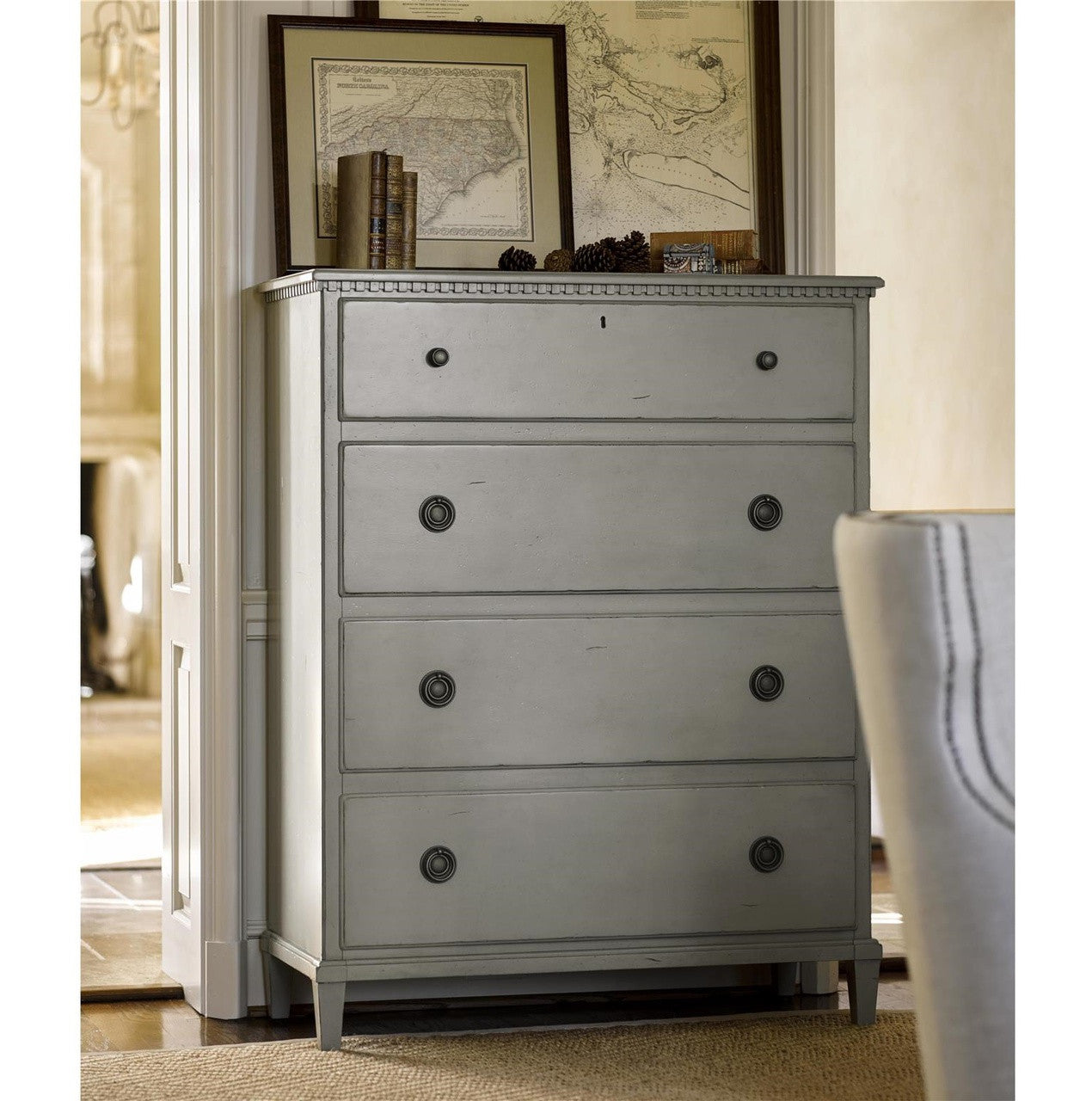 Sojourn St. James French Country 4 Drawers Tall Chest - Gray
