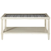 Sojourn French Country Glass Top Cocktail Table - White