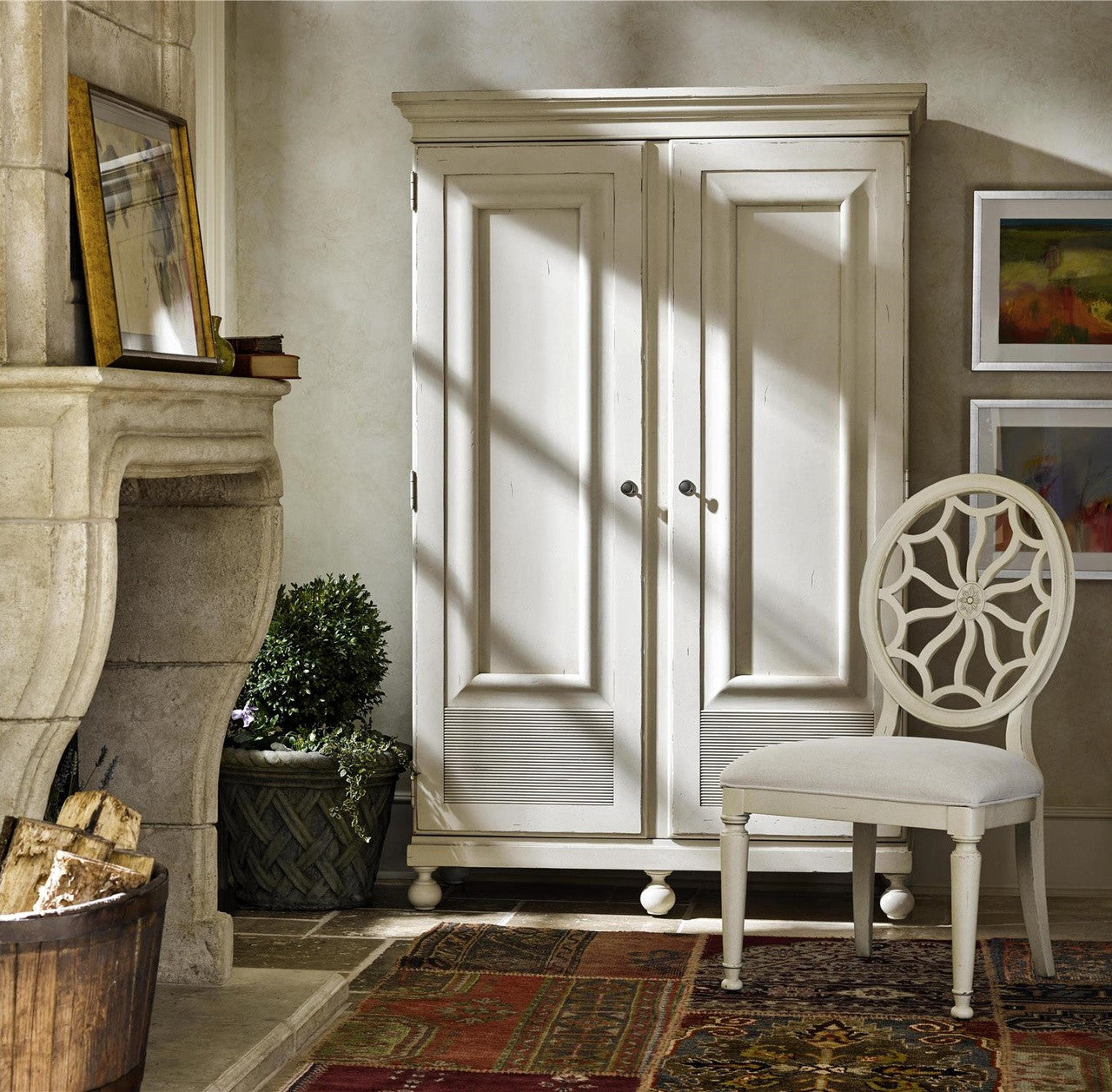 Sojourn French Country White Armoire Cabinet