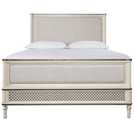 Sojourn French Upholstered Queen Size Panel Bed Frame