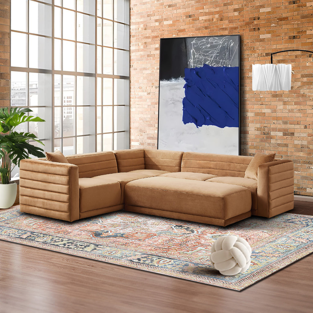 Solo Modular Corner Sectional  Sofa - Cognac