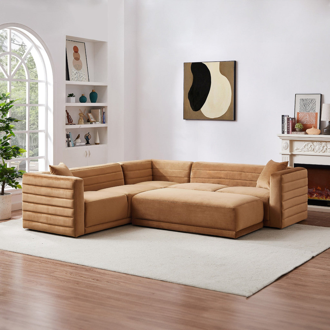 Solo Modular Corner Sectional  Sofa - Cognac