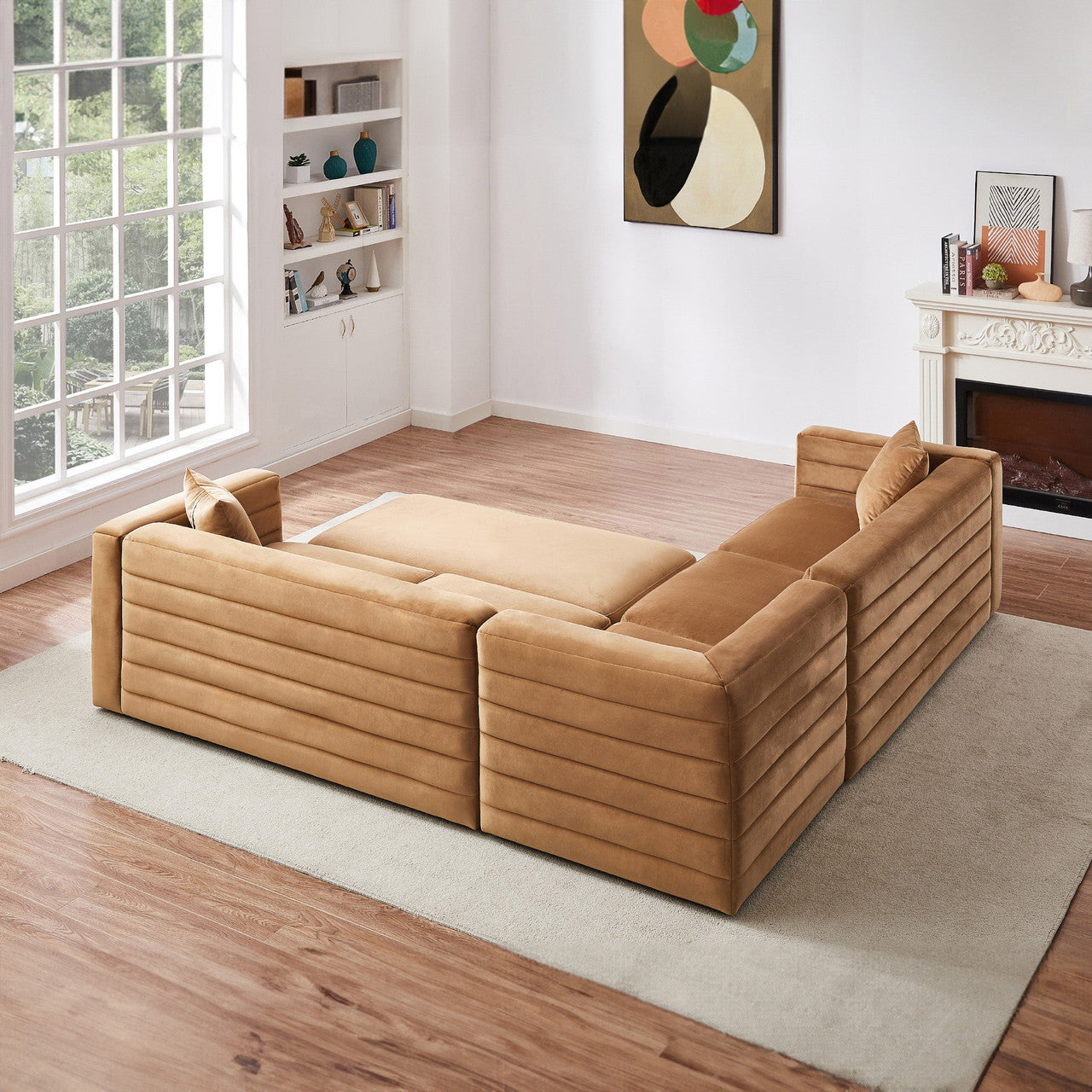Solo Modular Corner Sectional  Sofa - Cognac