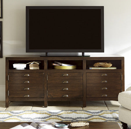 Sonoma Vintage Brown Media Console with Doors