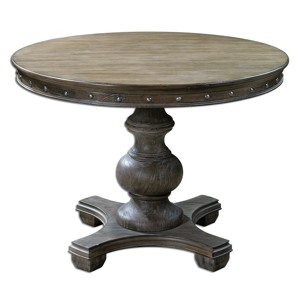 Sylvana Gray Round Pedestal Dining Table 42"