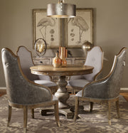 Sylvana Pine Wood Round Pedestal Table 42"