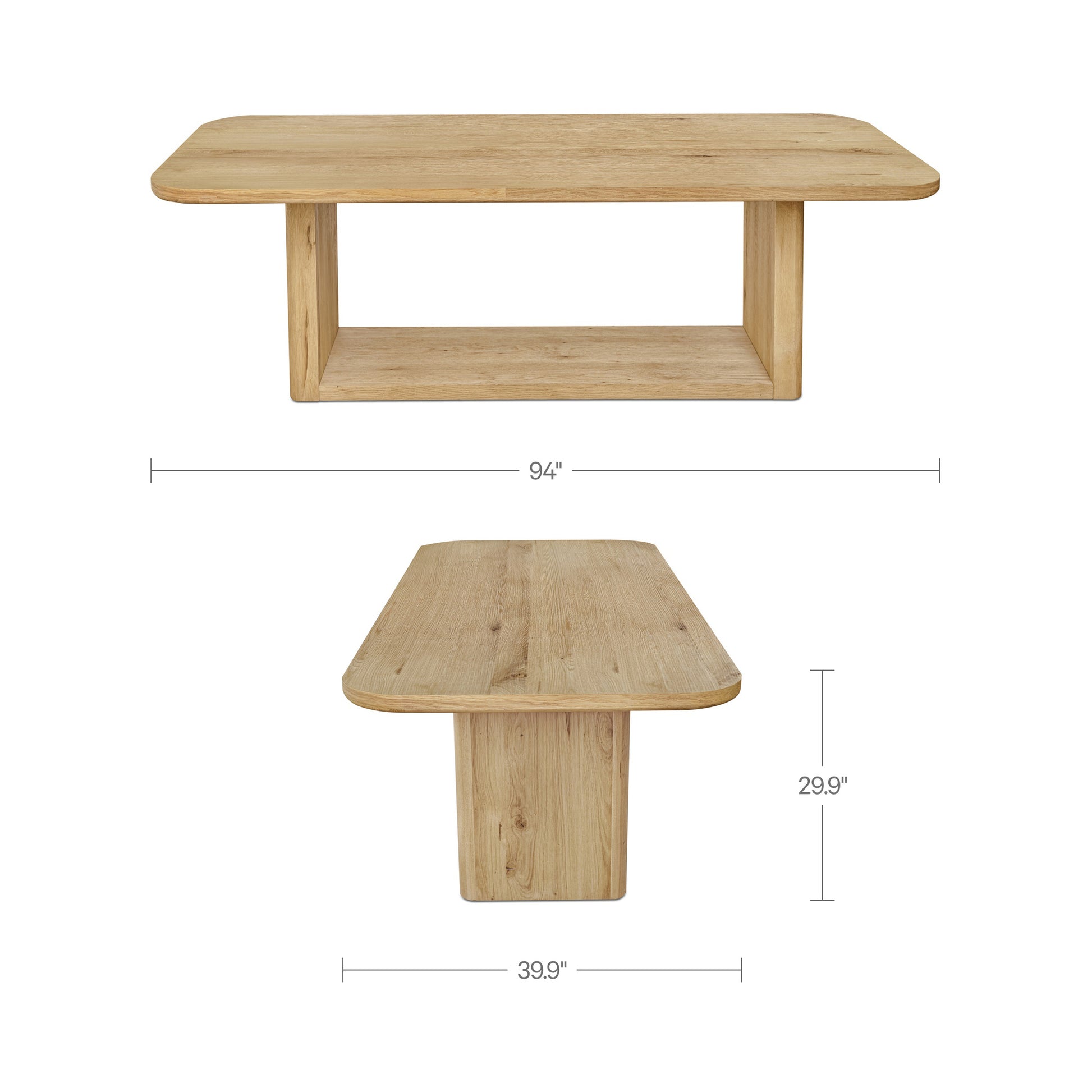 Blake Dining Table Rustic Oak by Moe's Home Collection - view 3