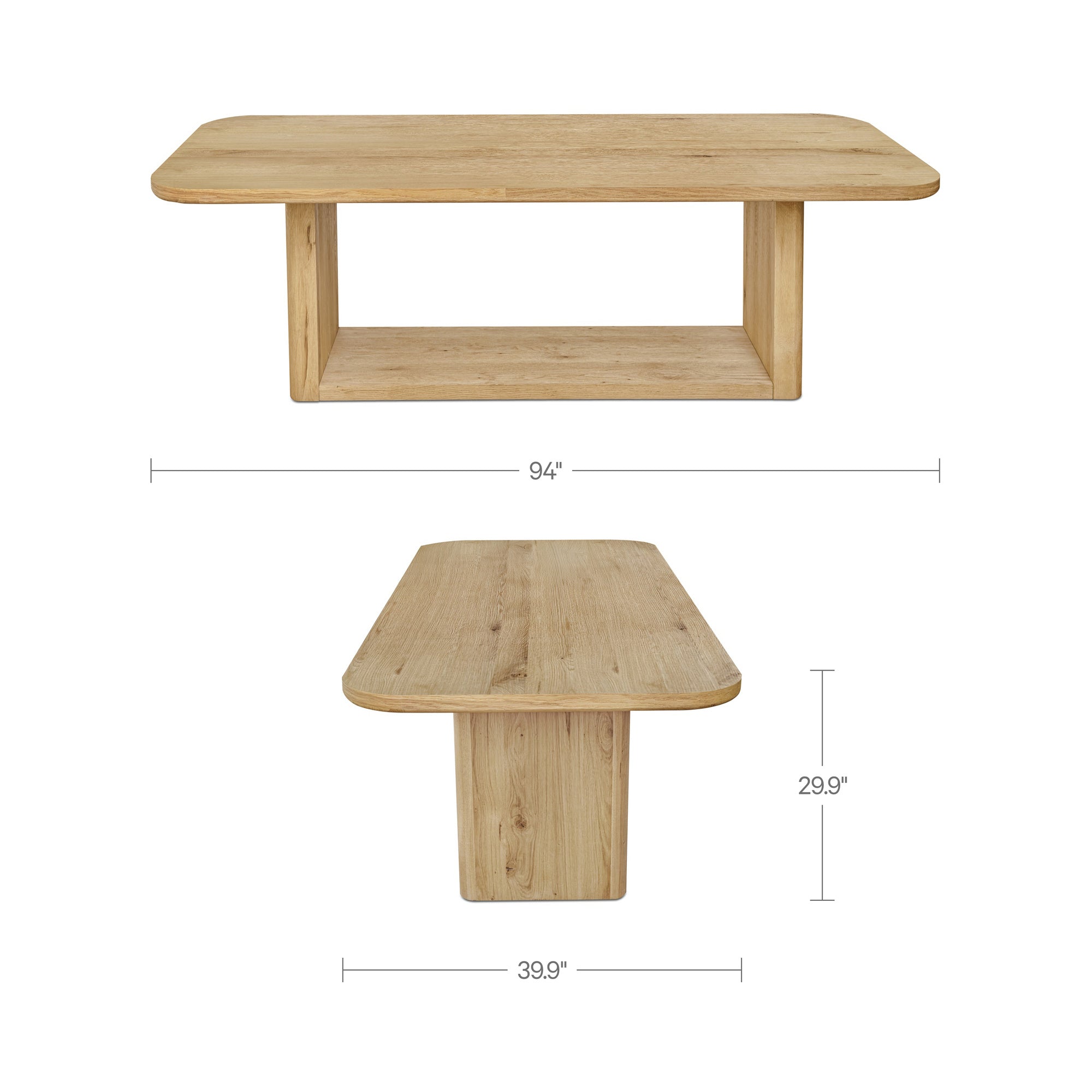 Blake Dining Table Rustic Oak by Moe's Home Collection - view 3