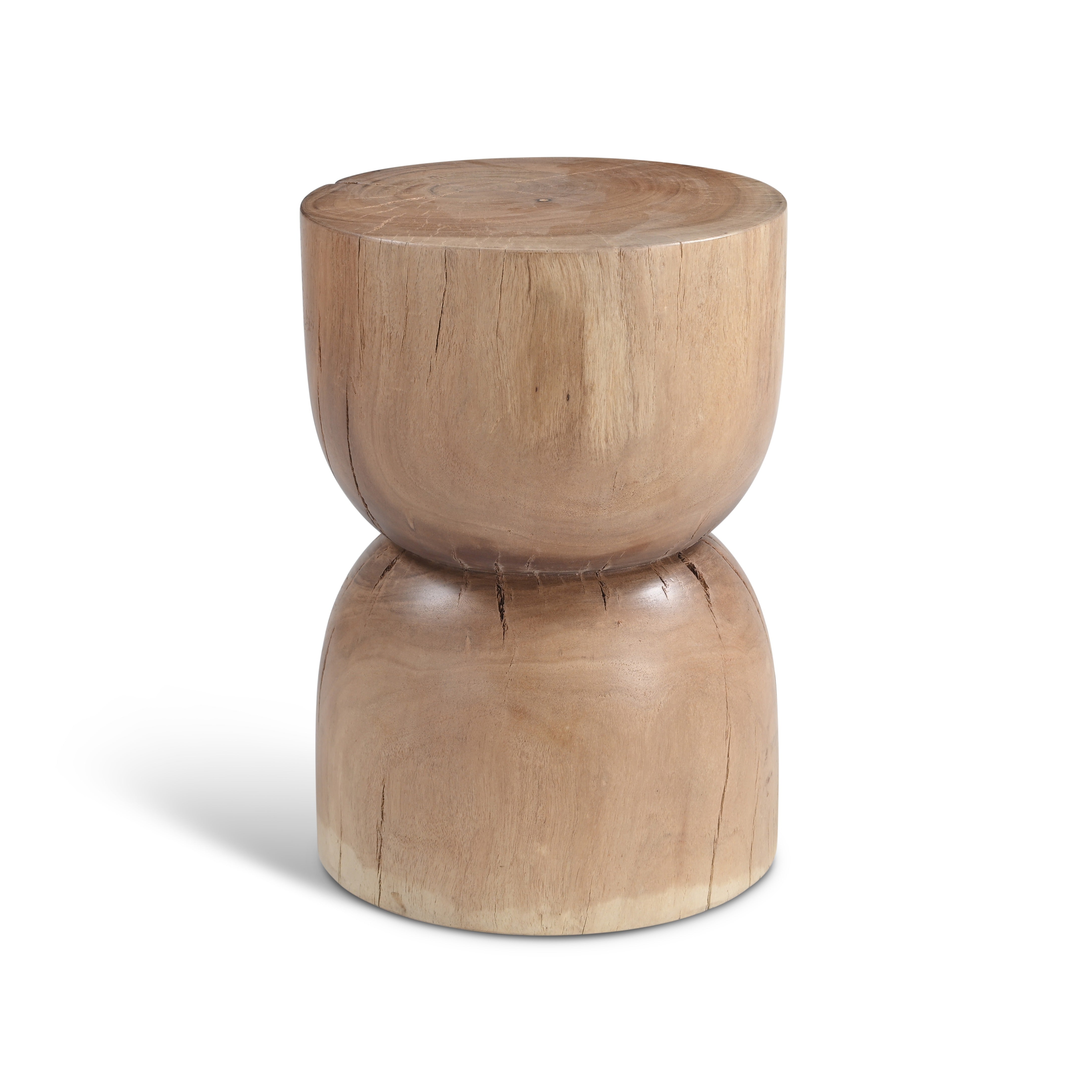 Pensri End Table Natural Wood by Urbia - front view