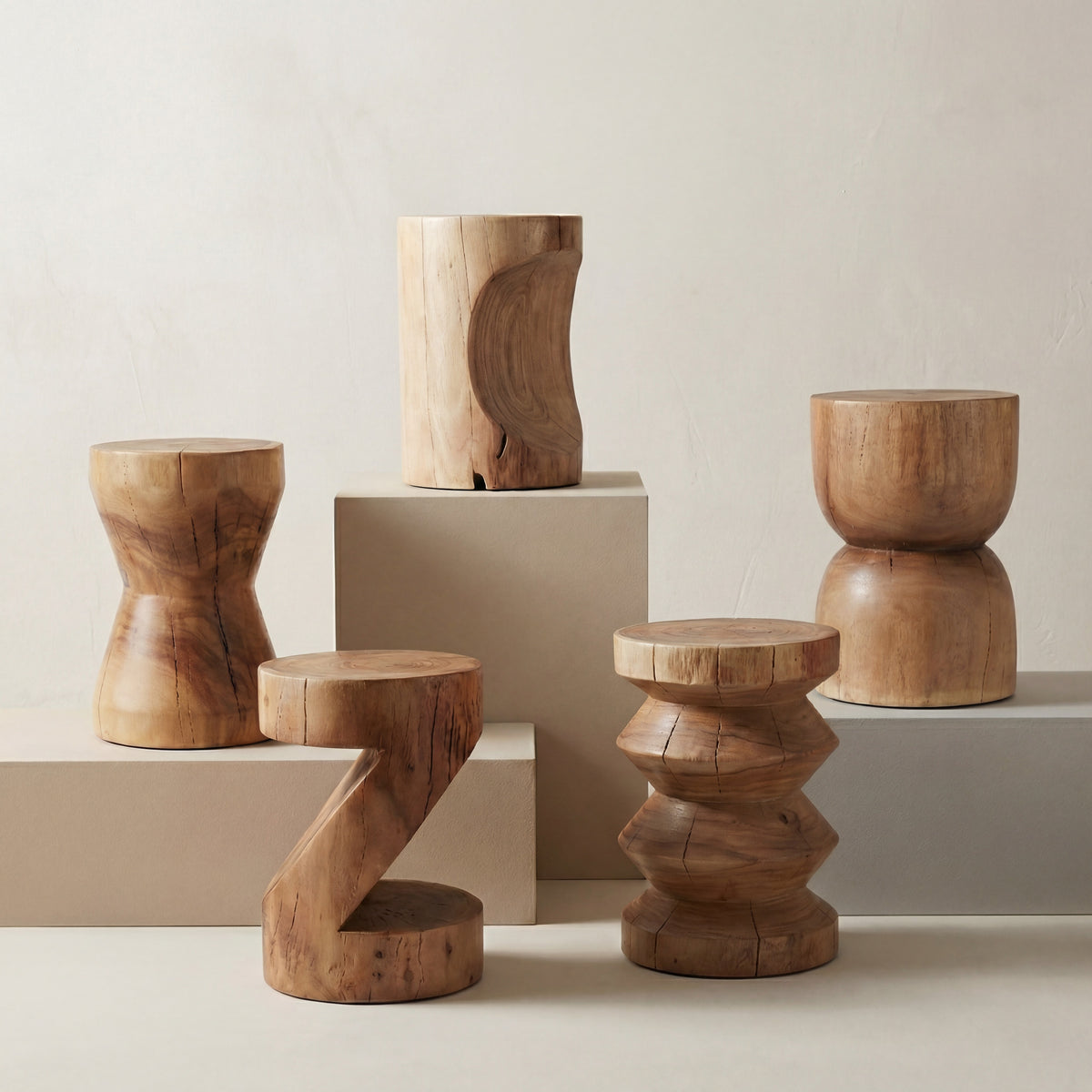 Pensri End Table Natural Wood by Urbia - styled room view