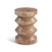 Asnee End Table Natural Wood by Urbia - front view