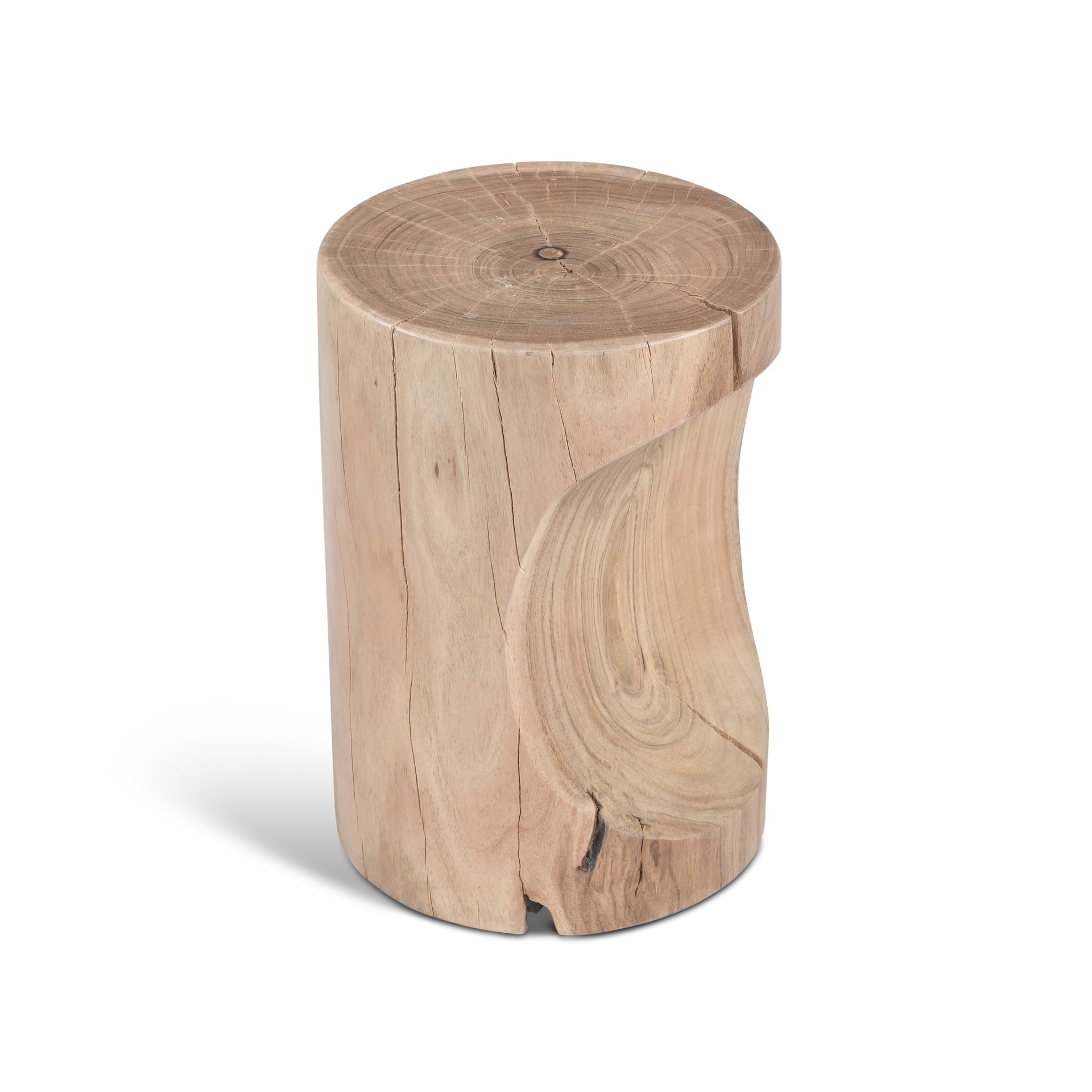 Prisana Accent Stool Natural Wood by Urbia