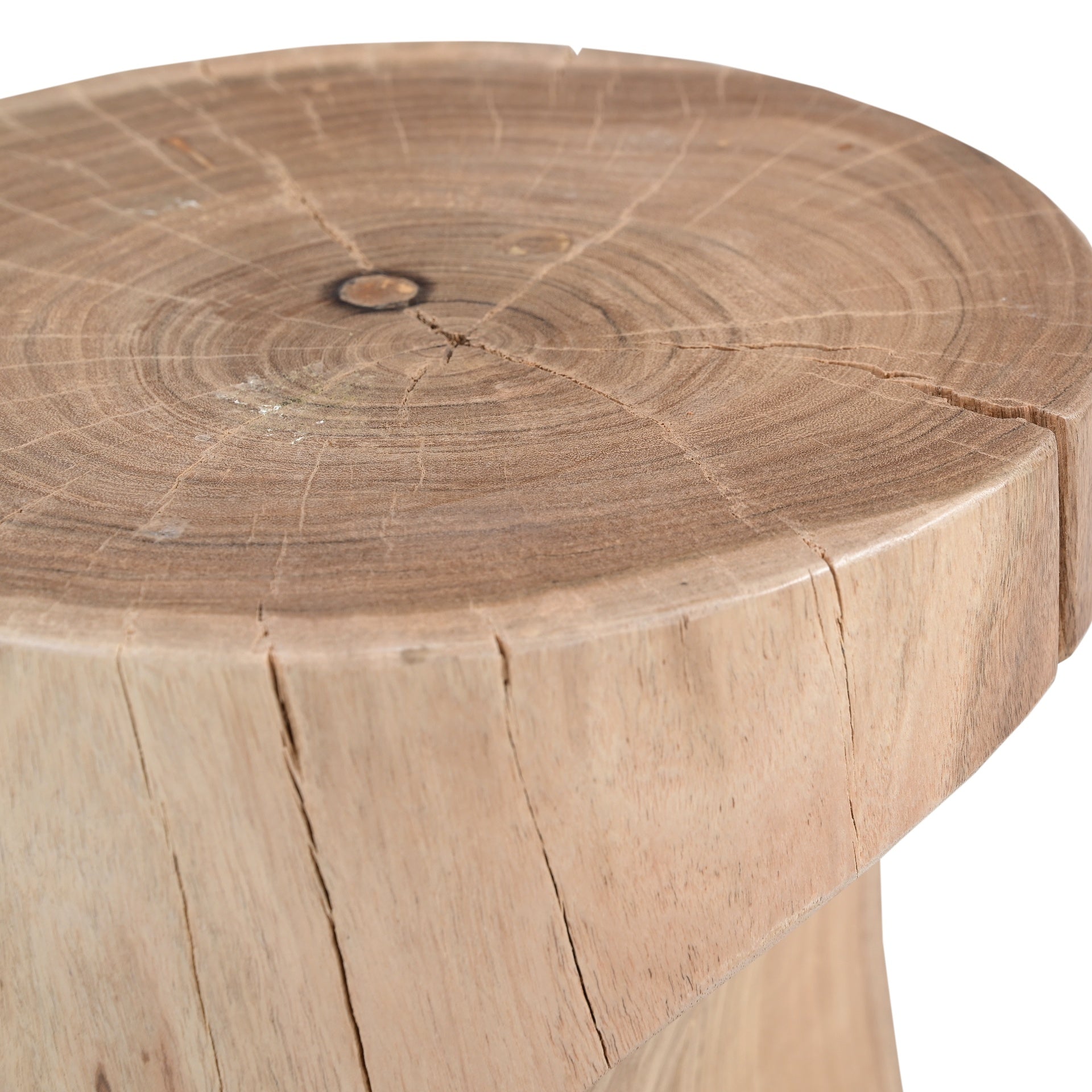 Prisana Accent Stool Natural Wood by Urbia