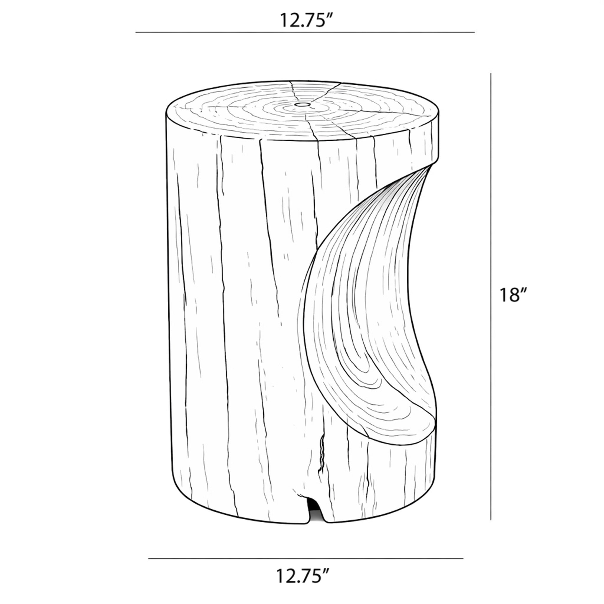 Prisana Accent Stool Natural Wood by Urbia