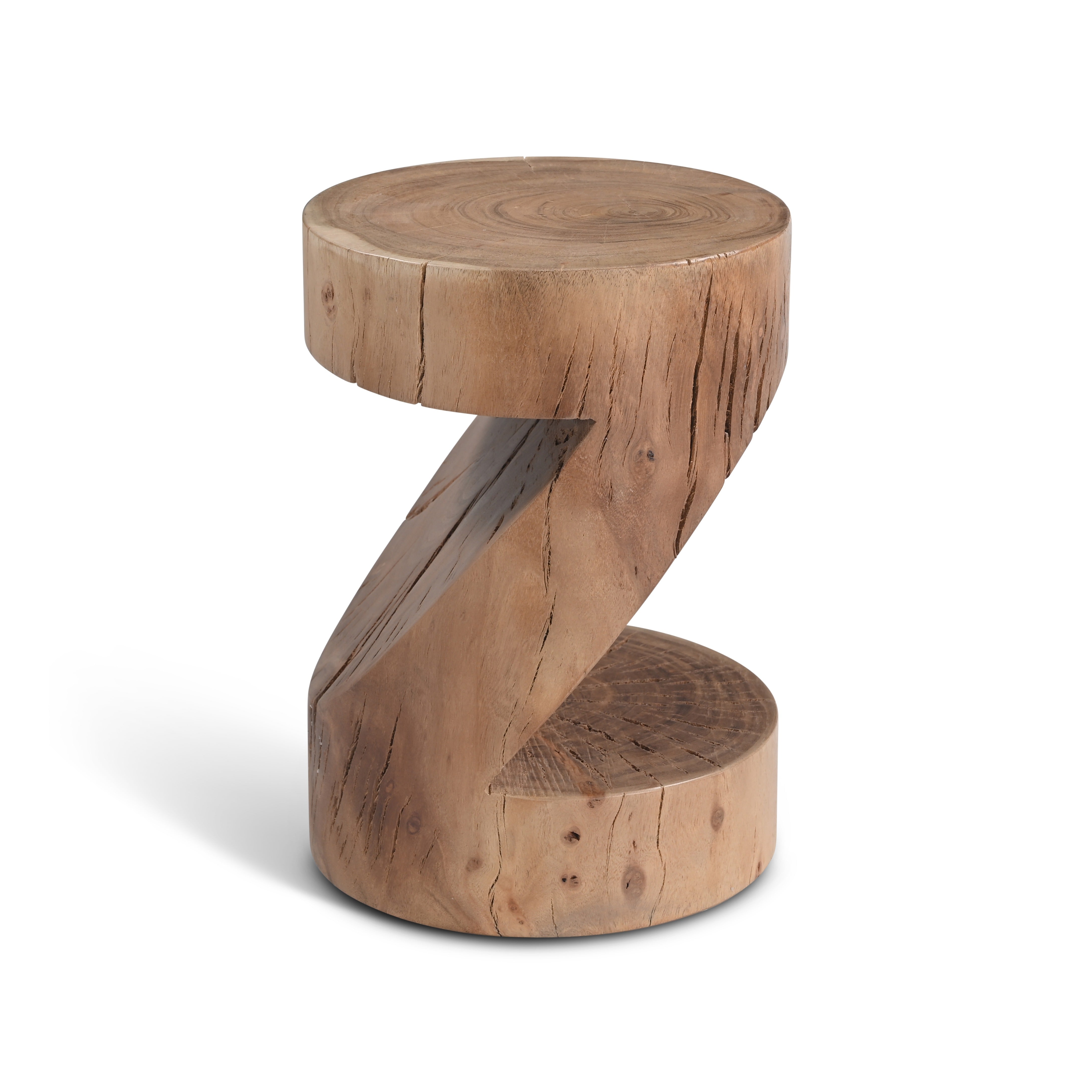 Anchali End Table Natural Wood by Urbia - front view