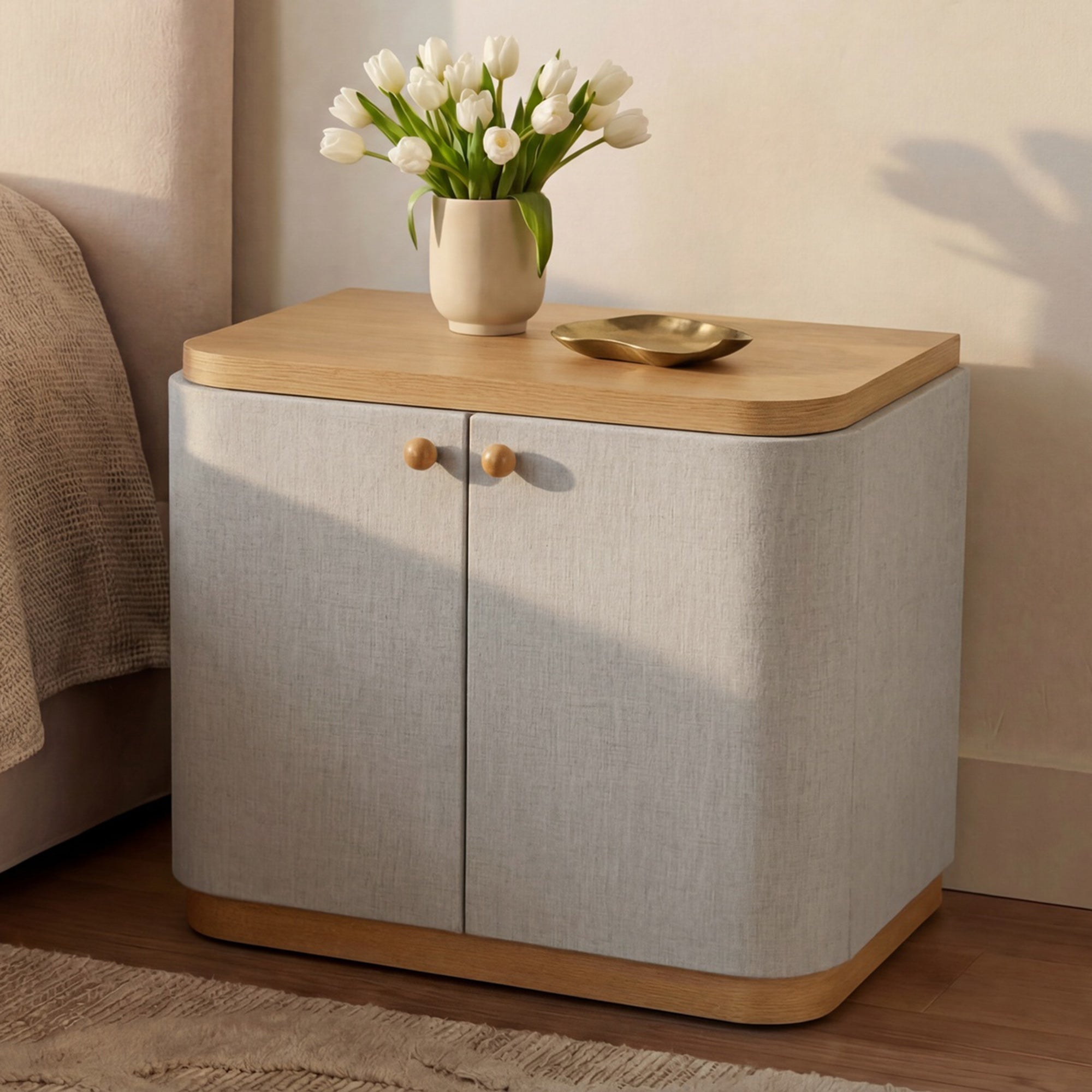 Simone Nightstand Cream by Moe's Home Collection - view 2
