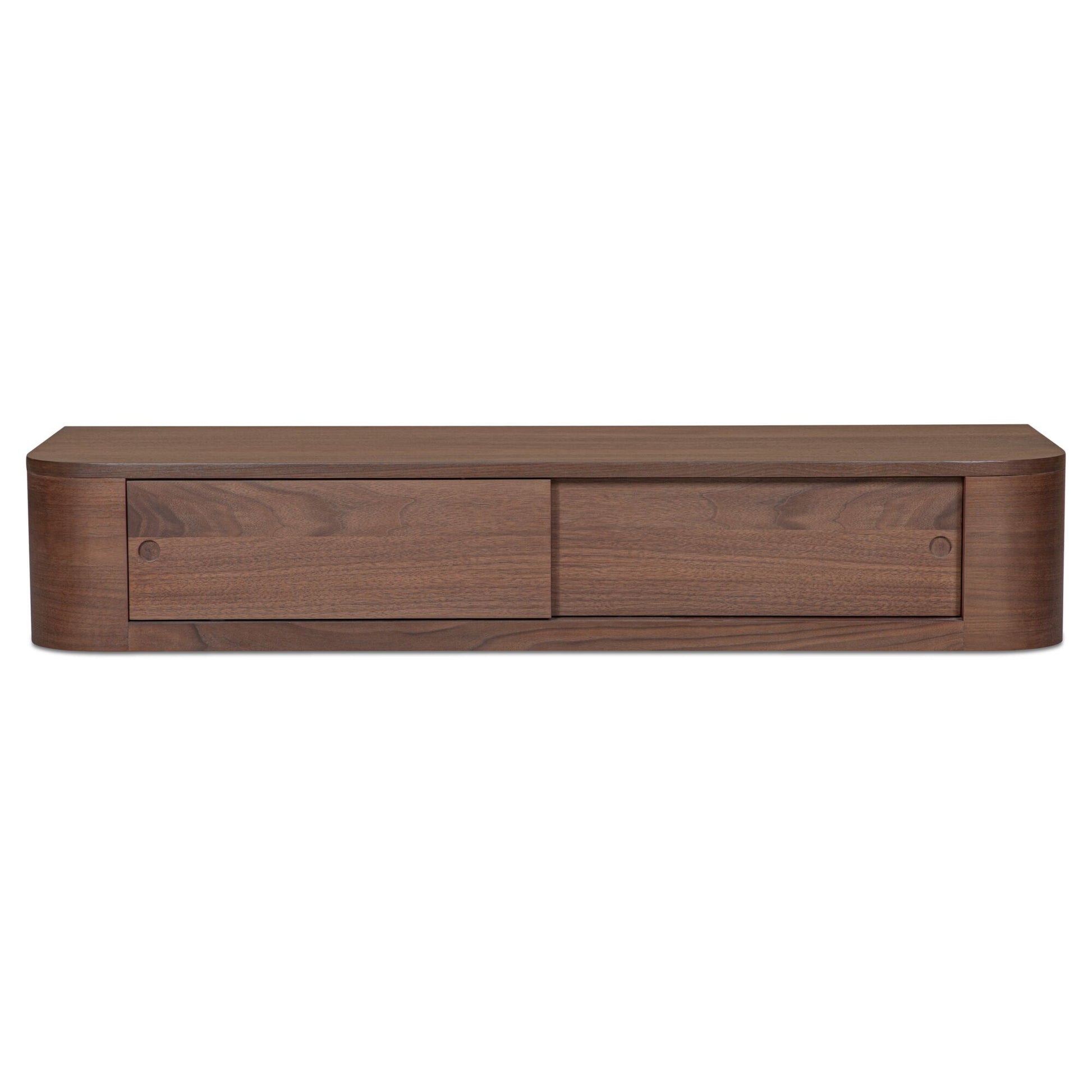 Round Off Floating Console Table Walnut by Moe's Home Collection