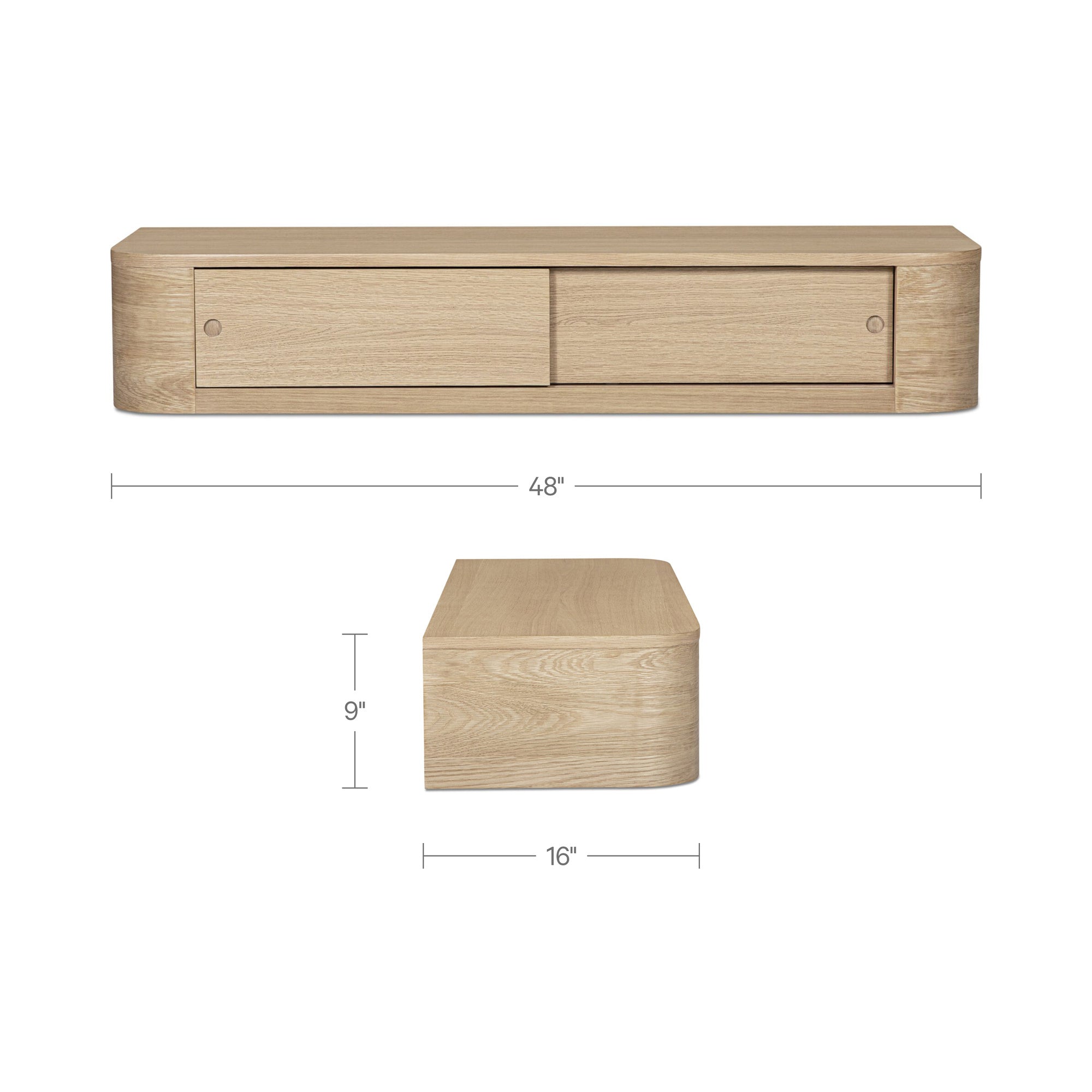 Round Off Floating Console Table Natural by Moe's Home Collection - view 3