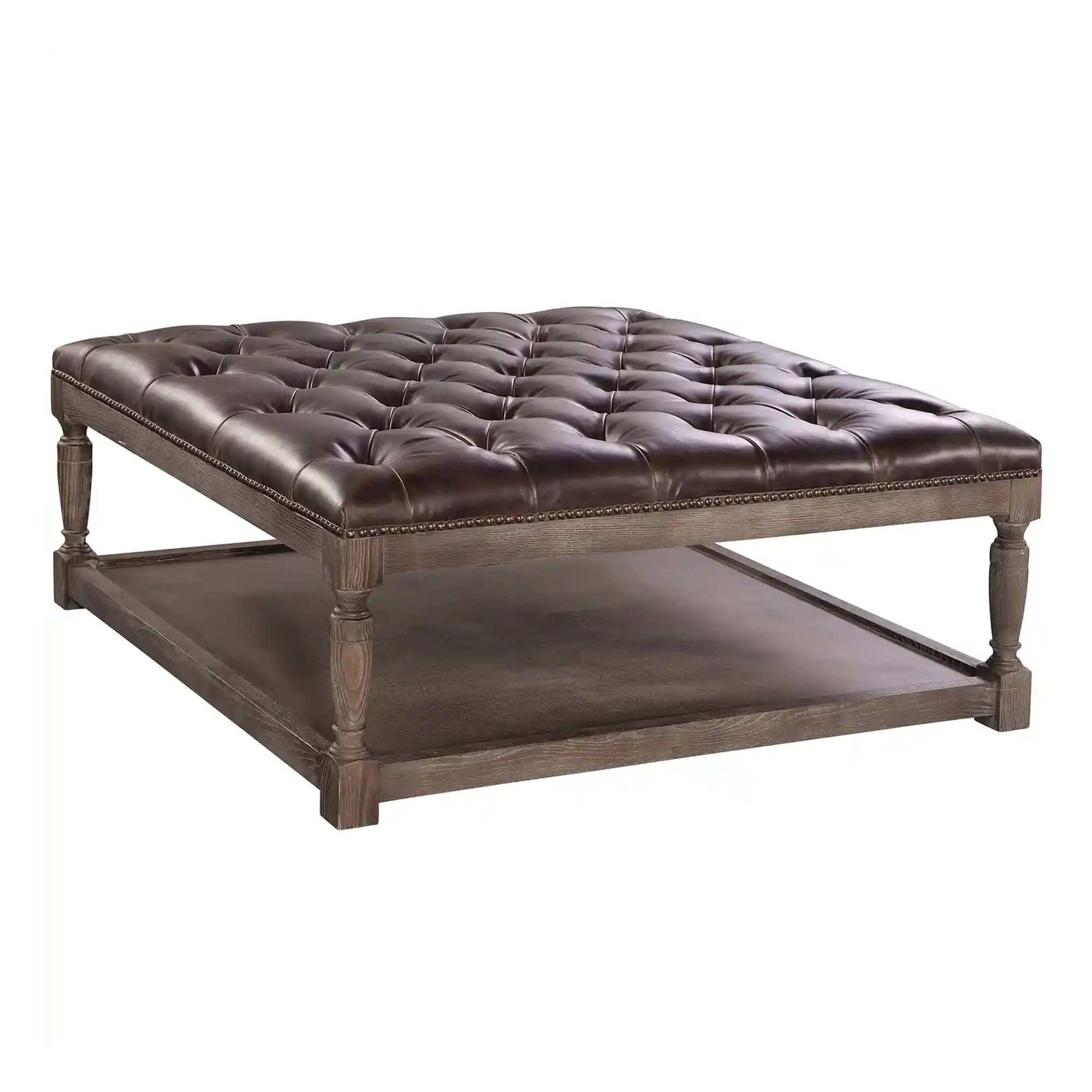 Thomas Square Cocktail Ottoman in Valencia Dark Brown