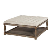 Thomas Square Cocktail Ottoman in Classic Linen