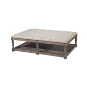Thomas Rectangular Cocktail Ottoman in Classic Linen
