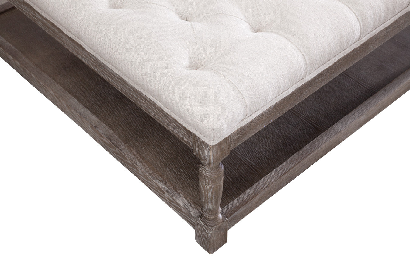 Thomas Square Cocktail Ottoman in Classic Linen