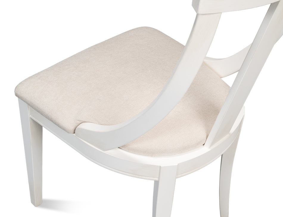 Deco Side Chair,Cortina White,Taupe by Sarreid Ltd - view 8