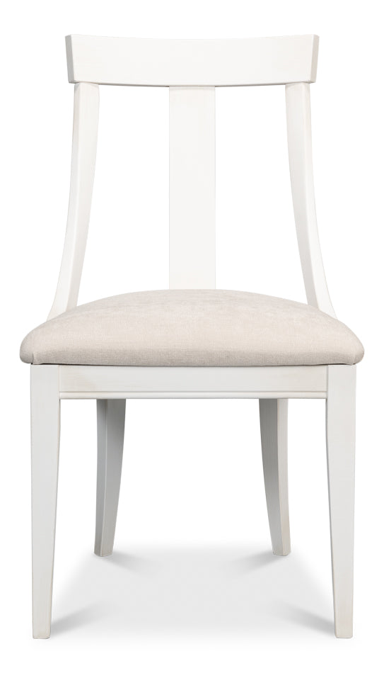 Deco Side Chair,Cortina White,Taupe by Sarreid Ltd - view 2