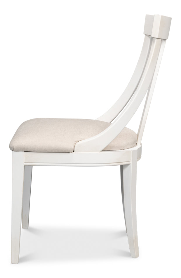 Deco Side Chair,Cortina White,Taupe by Sarreid Ltd - view 3