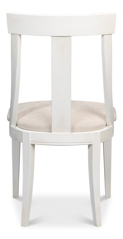 Deco Side Chair,Cortina White,Taupe by Sarreid Ltd - view 4