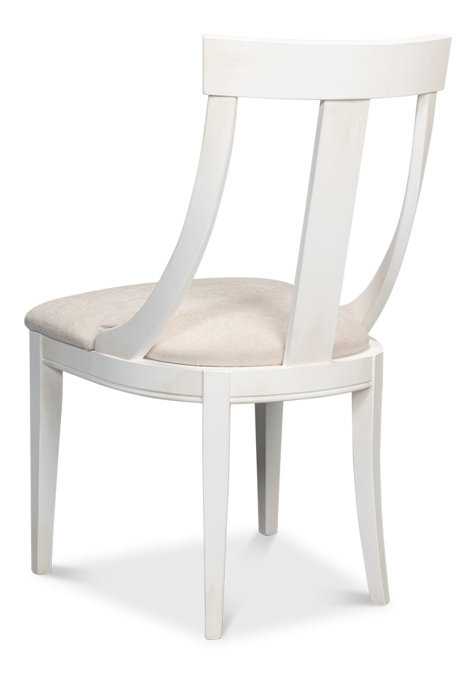 Deco Side Chair,Cortina White,Taupe by Sarreid Ltd - view 5