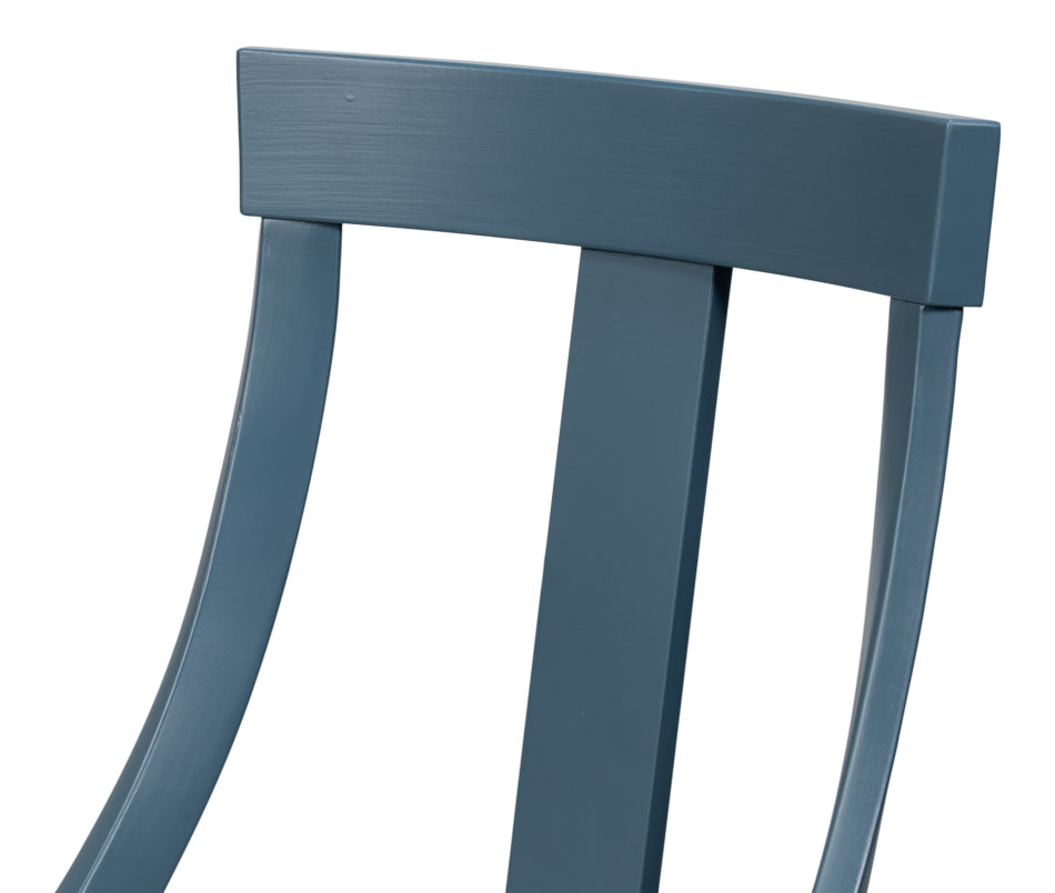 Deco Side Chair,S Blue, White by Sarreid Ltd - view 10