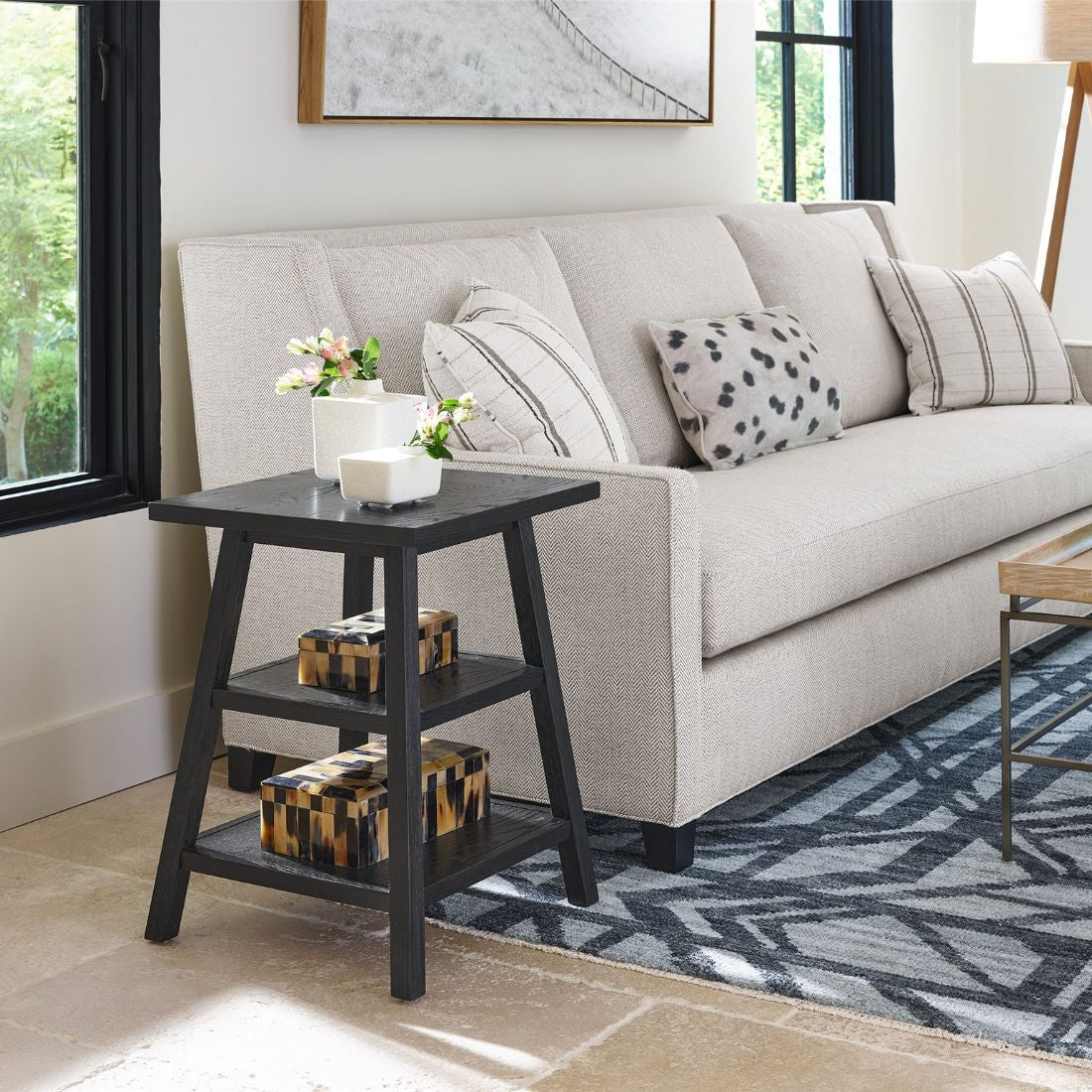 Universal Modern Farmhouse Square 2 Shelves End Table