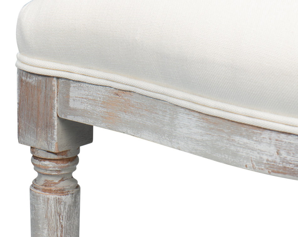 Round Back Side Chair,Grey Oak,Off Wht by Sarreid Ltd - view 10