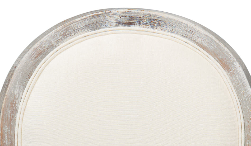 Round Back Side Chair,Grey Oak,Off Wht by Sarreid Ltd - view 12
