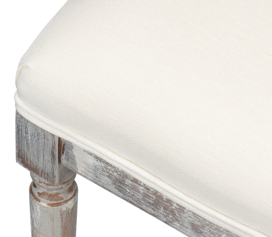 Round Back Side Chair,Grey Oak,Off Wht by Sarreid Ltd - view 6