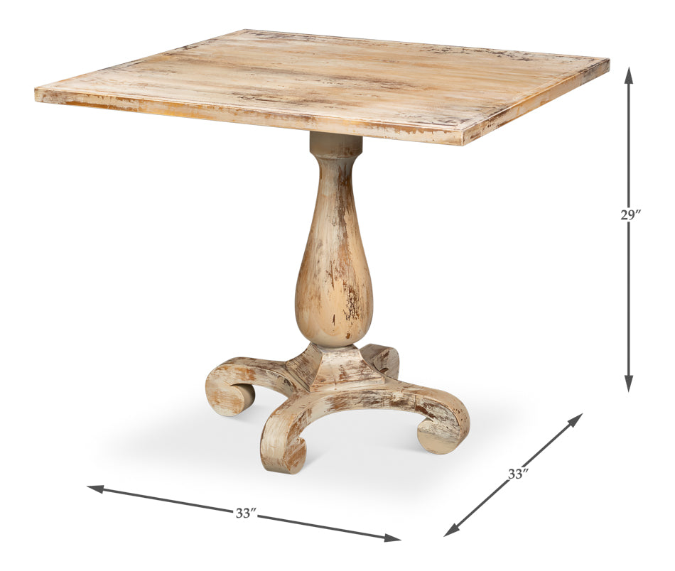 Bistro Table, Antique Oak by Sarreid Ltd - view 8