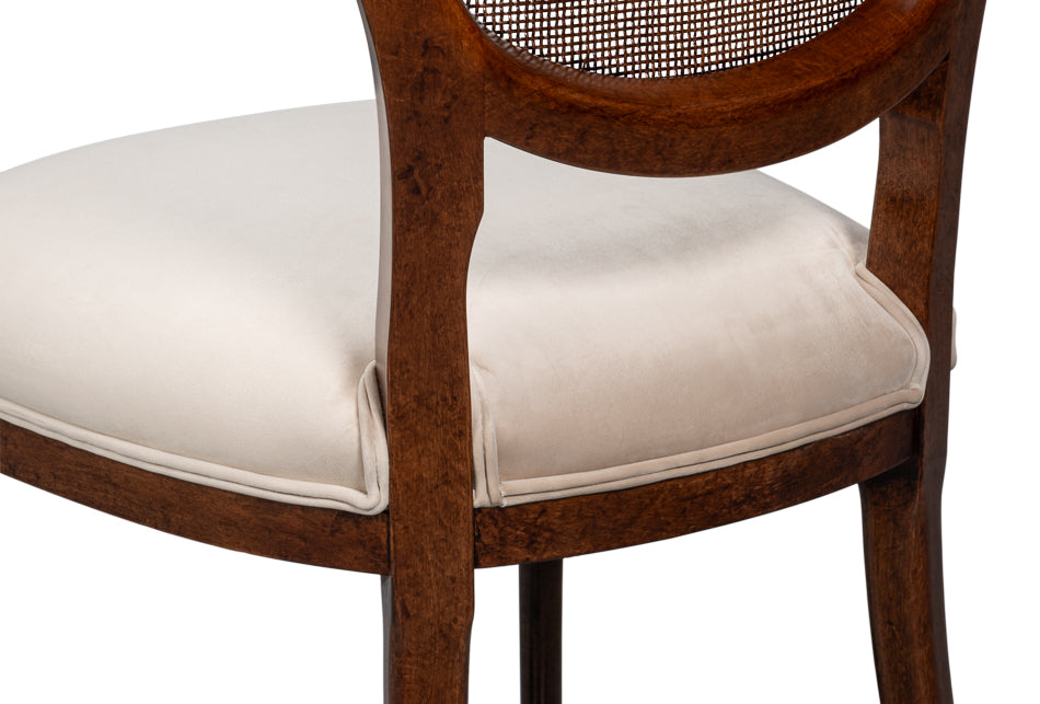 Oval Cane Back S/Chair, Walnut,Taupe Vel by Sarreid Ltd - view 8